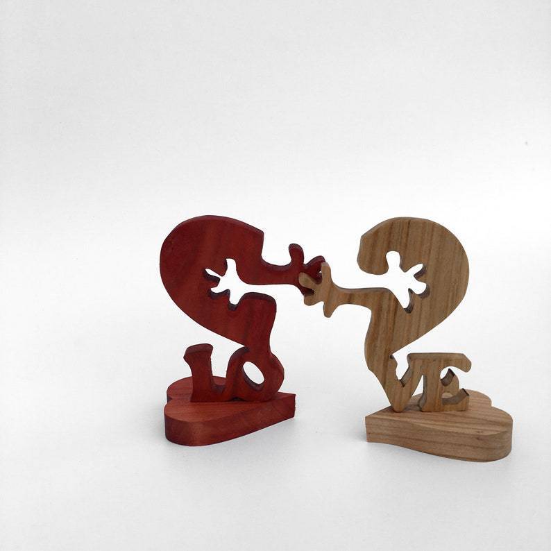 Gift Wooden Heart Love Desktop Ornament Wooden Decoration