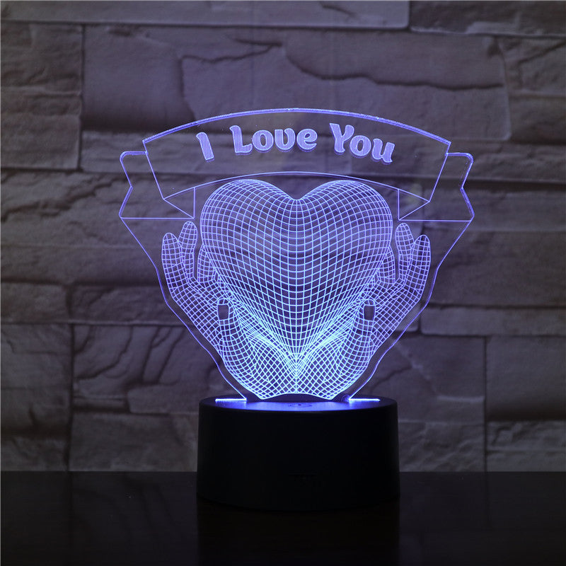 Gift Hands Holding Love 3D Night Light
