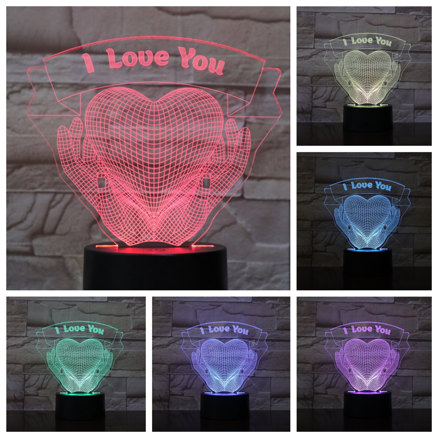 Gift Hands Holding Love 3D Night Light