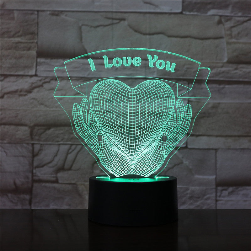 Gift Hands Holding Love 3D Night Light