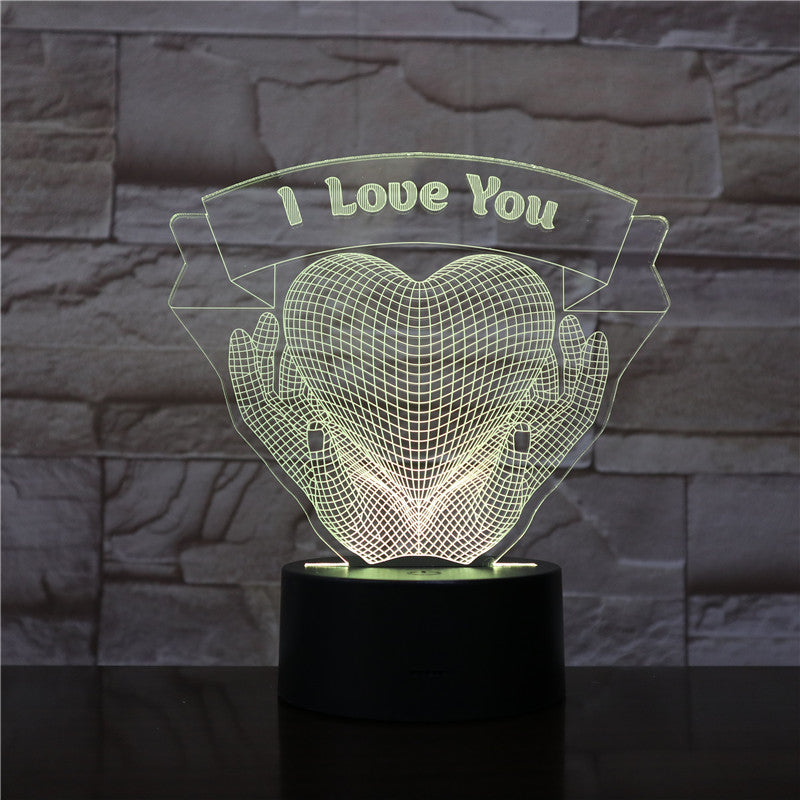 Gift Hands Holding Love 3D Night Light