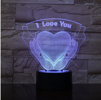 Gift Hands Holding Love 3D Night Light