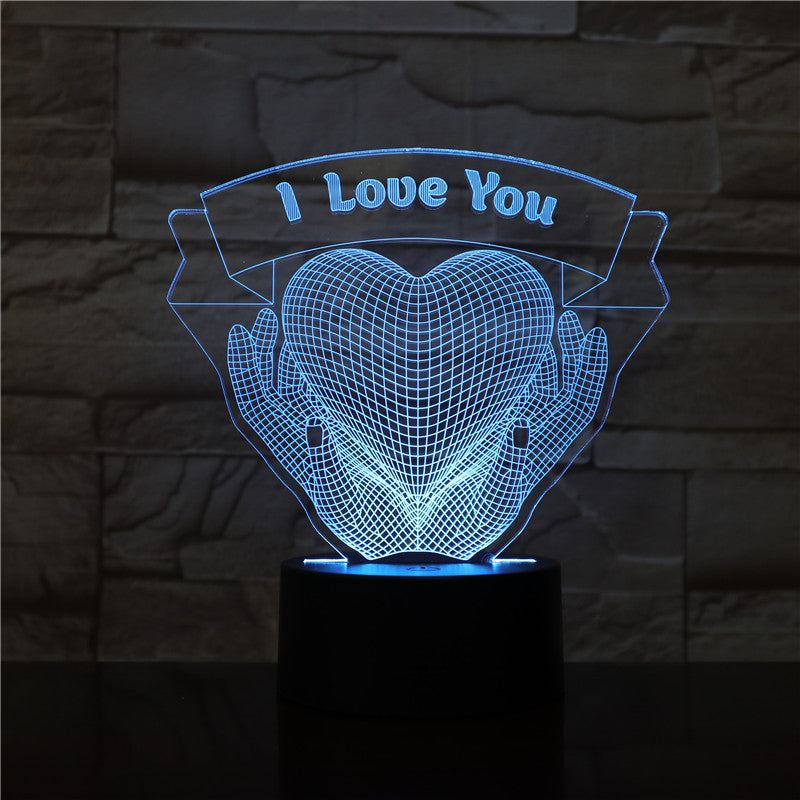 Gift Hands Holding Love 3D Night Light