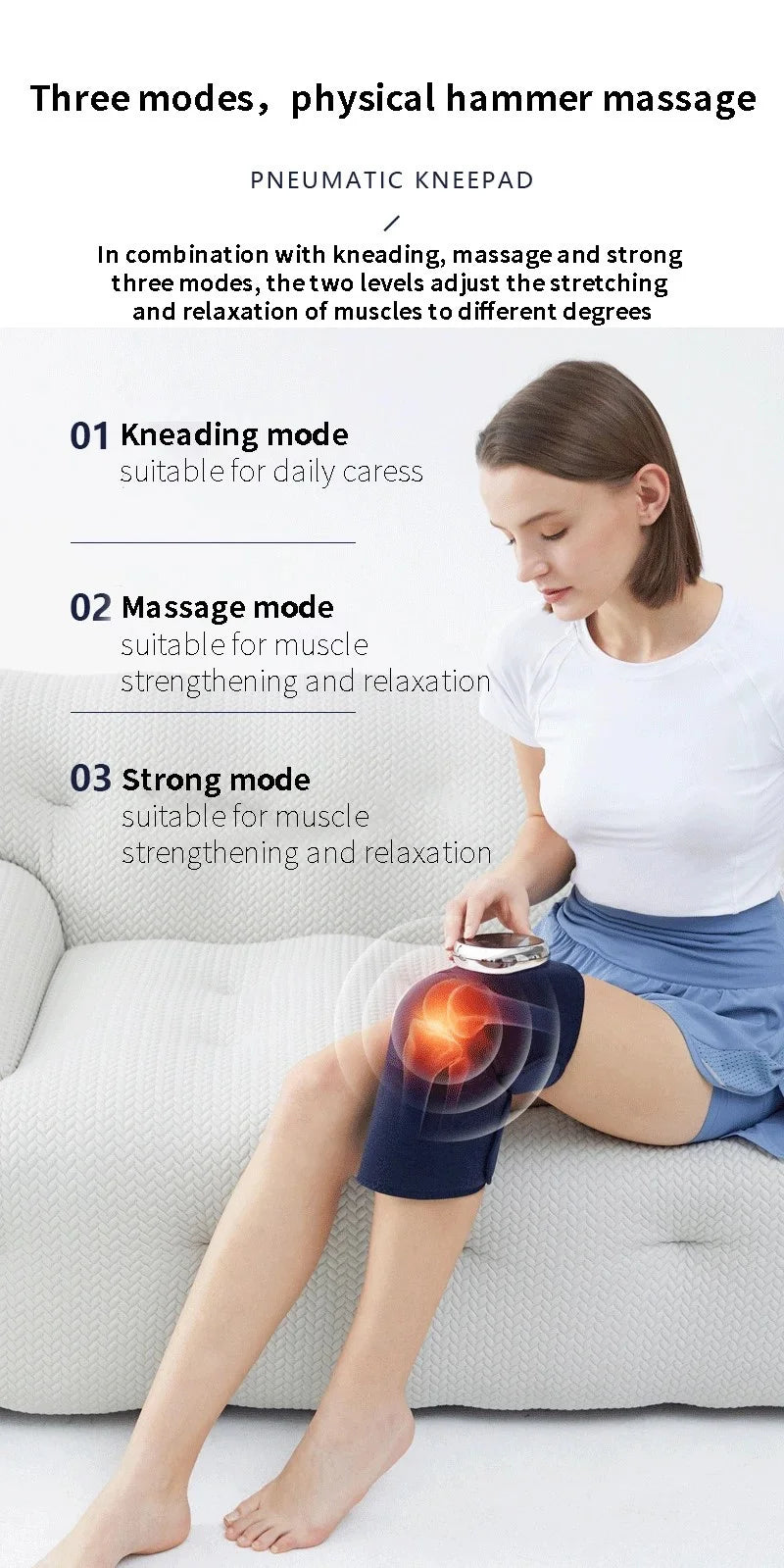 Cordless Electric Knee Joint Massager Air Compression & Hot Compress