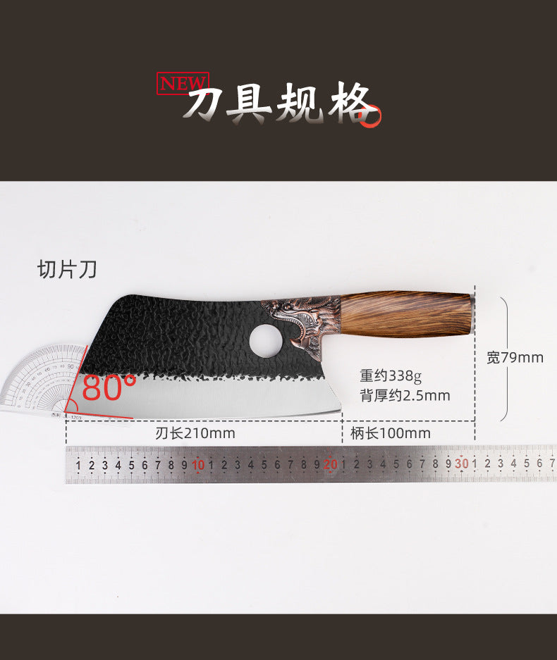 Kitchen Knife Household Stainless Steel Cutting Vegetables Slicing Meat Chopping Knife Super Sharp Forged Knives Wholesale Jianghu Stall Knives