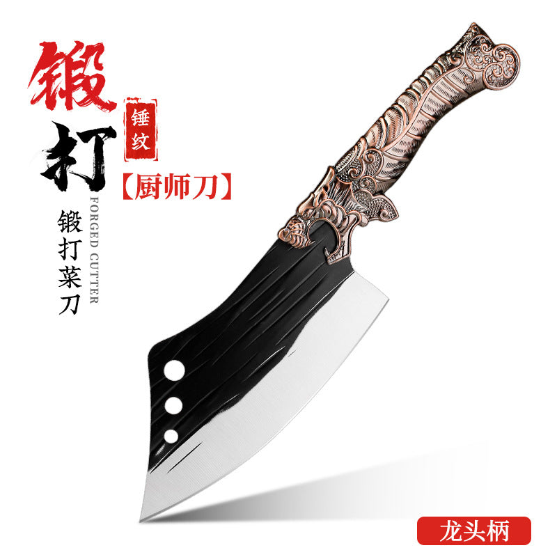 Kitchen Knife Household Stainless Steel Cutting Vegetables Slicing Meat Chopping Knife Super Sharp Forged Knives Wholesale Jianghu Stall Knives