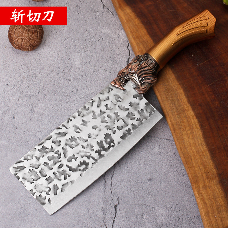 Kitchen Knife Household Stainless Steel Cutting Vegetables Slicing Meat Chopping Knife Super Sharp Forged Knives Wholesale Jianghu Stall Knives