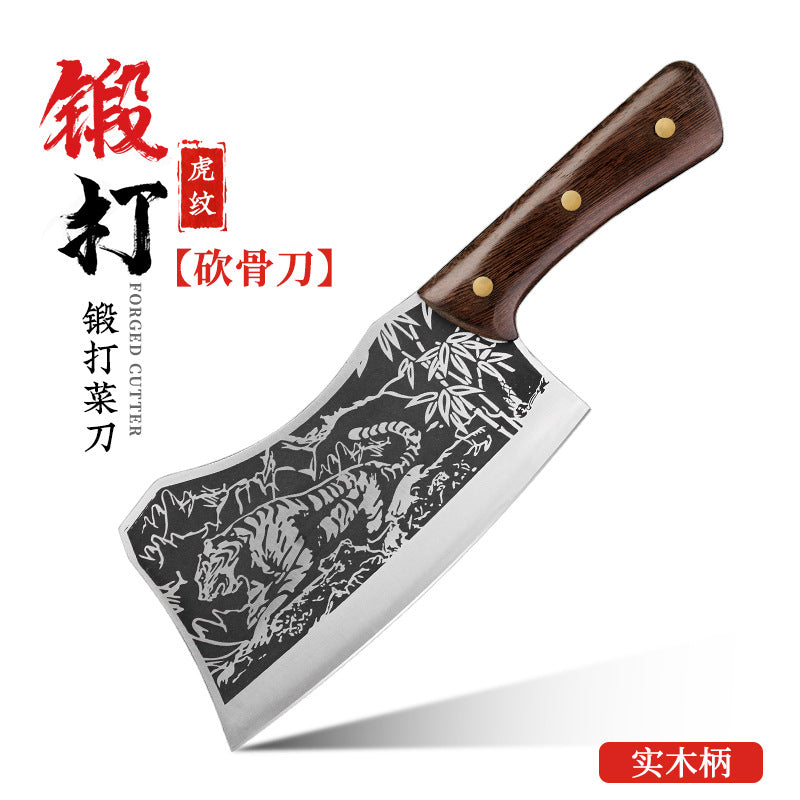 Kitchen Knife Household Stainless Steel Cutting Vegetables Slicing Meat Chopping Knife Super Sharp Forged Knives Wholesale Jianghu Stall Knives