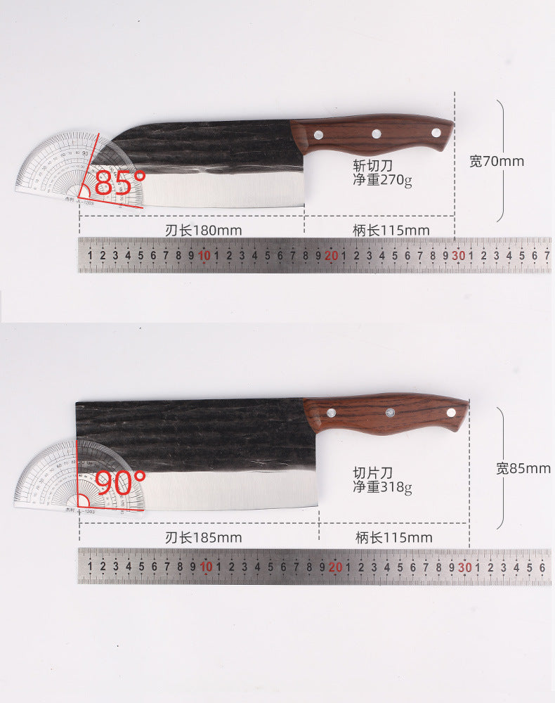 Kitchen Knife Household Stainless Steel Cutting Vegetables Slicing Meat Chopping Knife Super Sharp Forged Knives Wholesale Jianghu Stall Knives