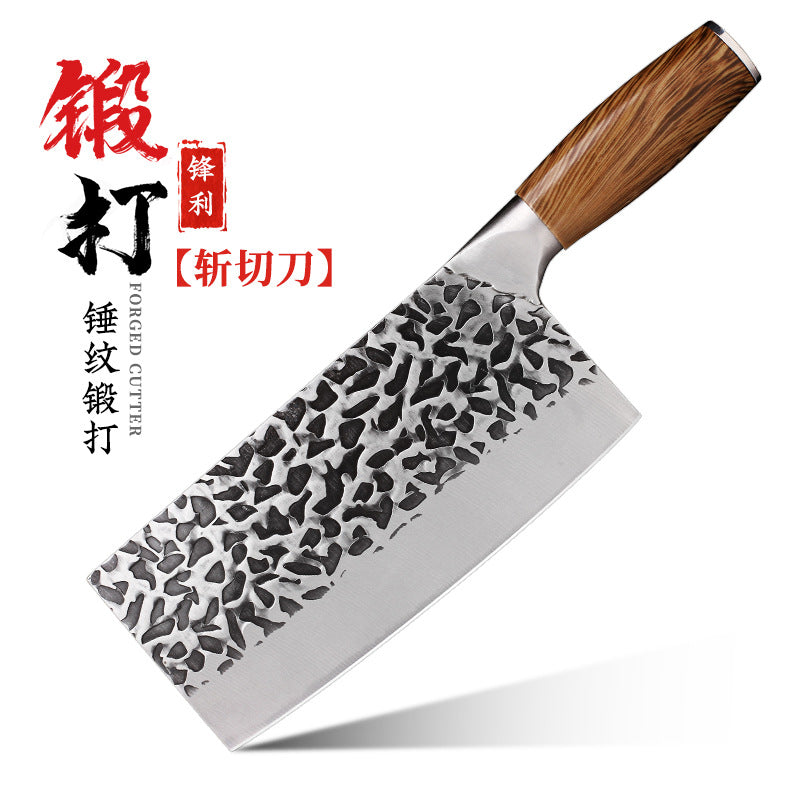 Kitchen Knife Household Stainless Steel Cutting Vegetables Slicing Meat Chopping Knife Super Sharp Forged Knives Wholesale Jianghu Stall Knives