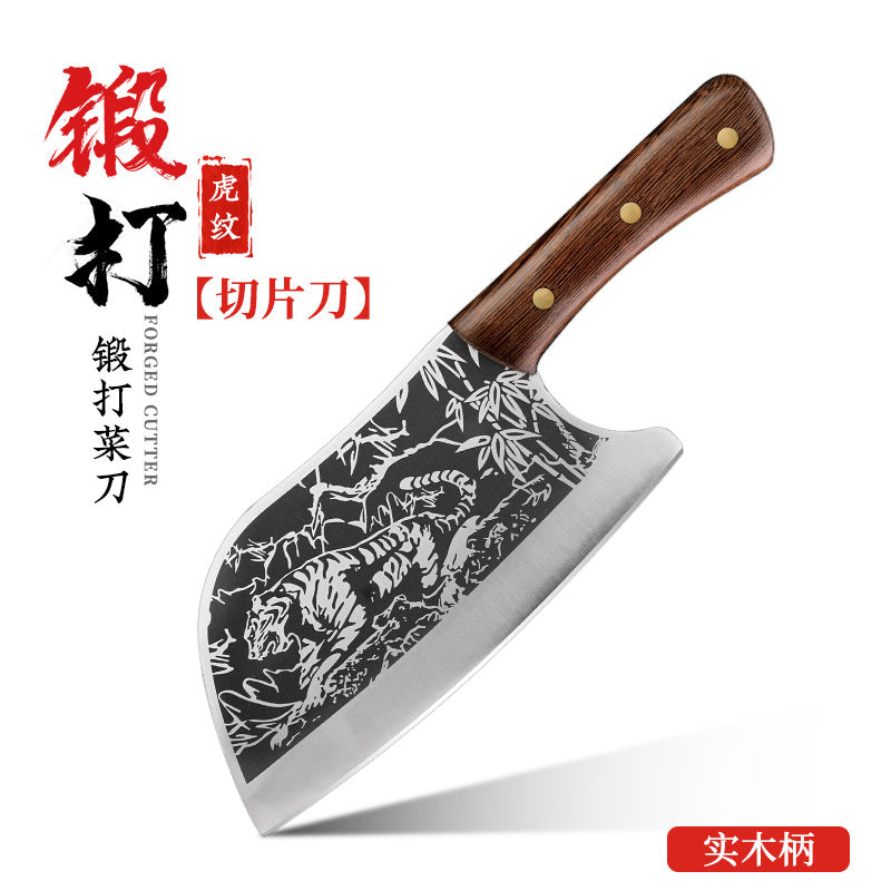 Kitchen Knife Household Stainless Steel Cutting Vegetables Slicing Meat Chopping Knife Super Sharp Forged Knives Wholesale Jianghu Stall Knives