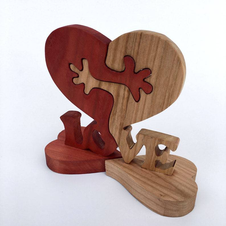 Gift Wooden Heart Love Desktop Ornament Wooden Decoration