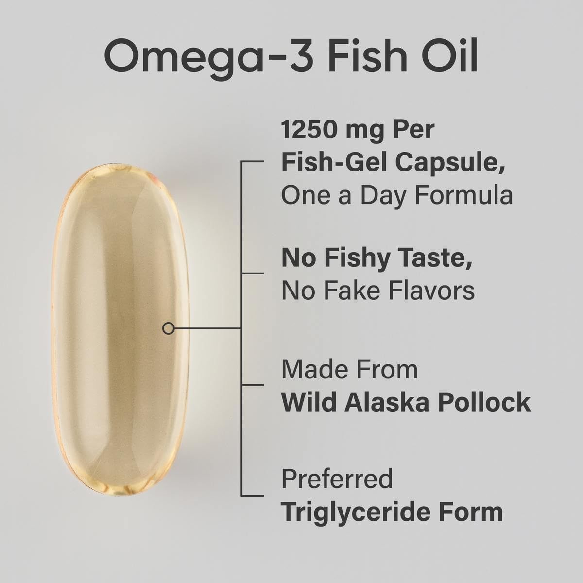 Triple Strength Omega 3 Fish Oil  Burpless Fish Oil Supplement W EPA & DHA Fatty Acids From Single-Source Wild Alaska Pollock 90 Count